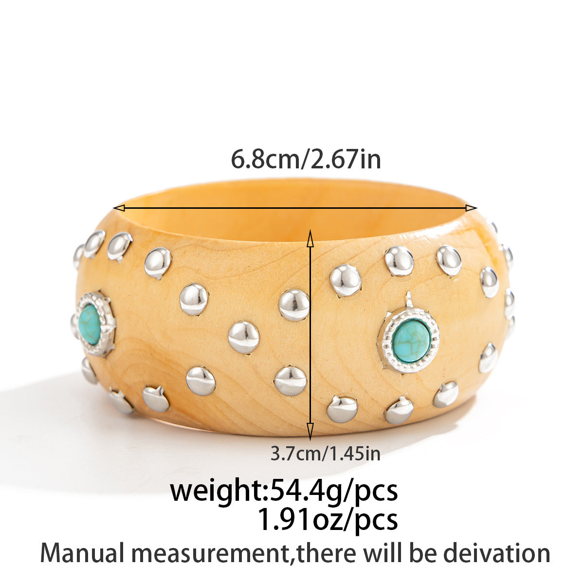 Punk Style Studded Wooden Wide - DippedShop Wholesale - #7795