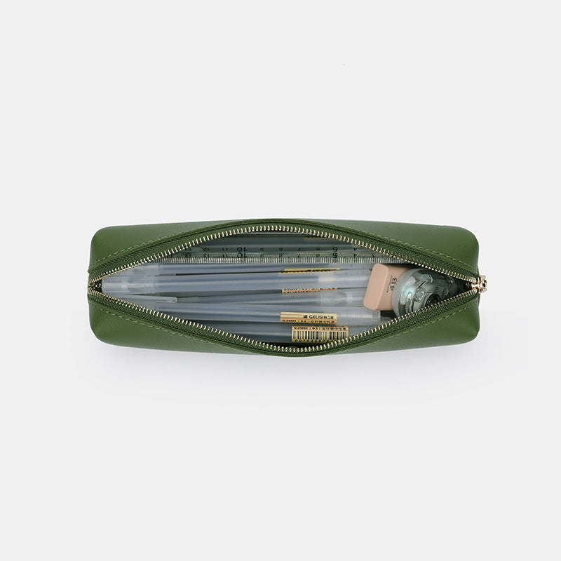 Solid Color Large Capacity Zipper Pencil Pouch 6S10BOB1058
