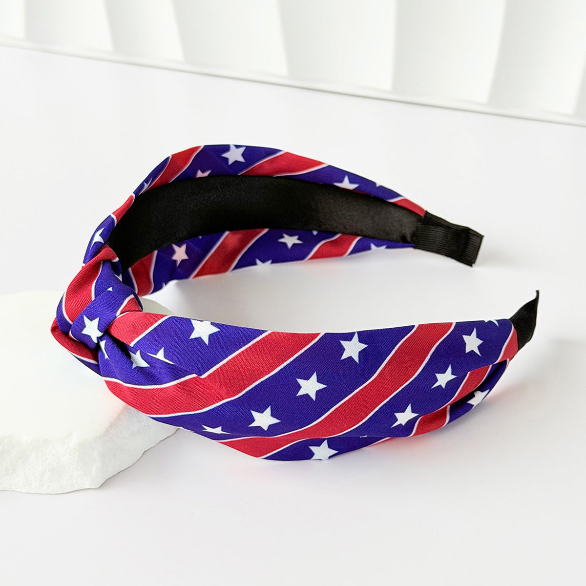 Trendy Start Pattern Knotted Wide Hair Band 8AS6HBD67L