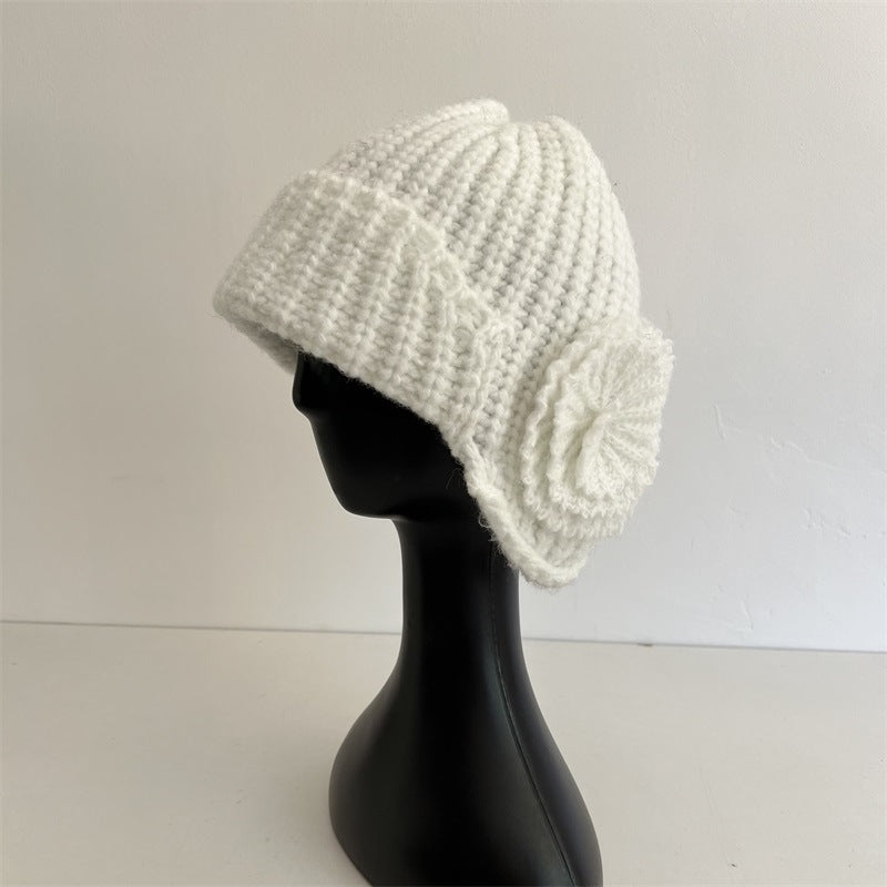 3D Flower Knit Beanie - DippedShop Wholesale - #2995