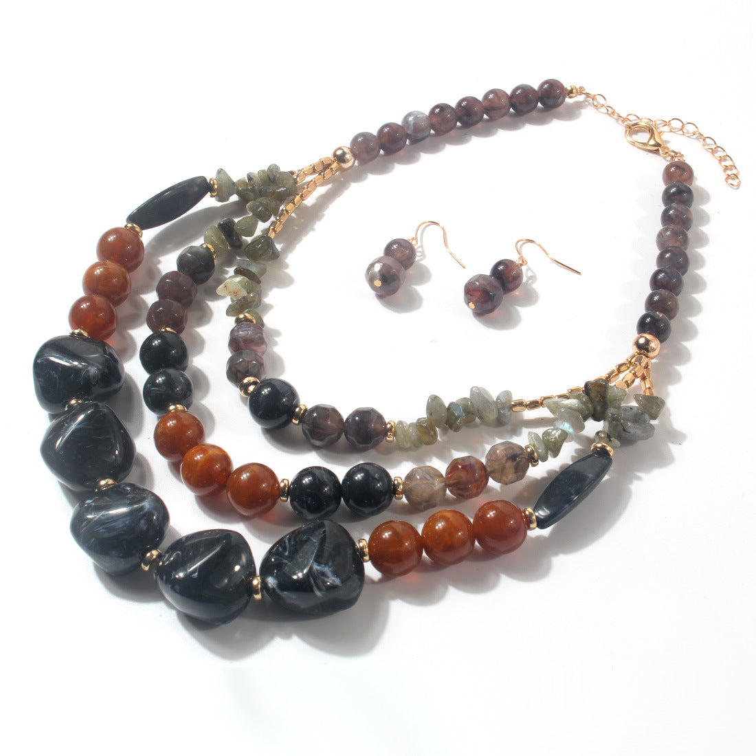 Boho Beaded Layered Necklace - DippedShop Wholesale - #1107