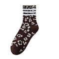 Stylish Leopard Print Non Slip Crew Socks 6W8FSO869