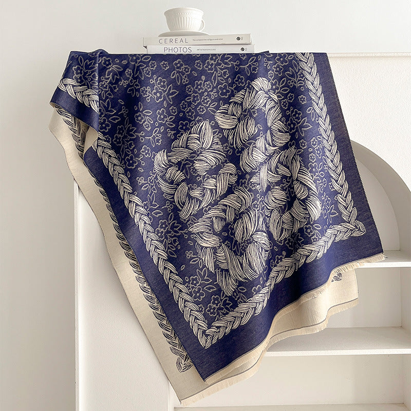 Reversible Jacquard Shawl Scarf - DippedShop Wholesale - #3635