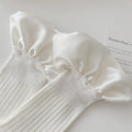 Sweet Satin Ruffle Solid Crew Socks 6W8FSO772