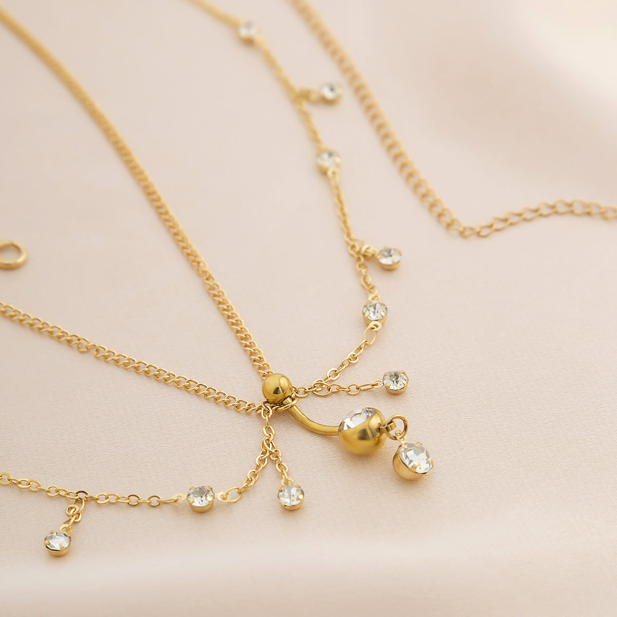 Fashion Rhinestone Tassel Layered Waist Chain MK2MEP6W6JBC56