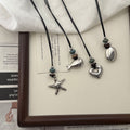 Natural Stones Metal Heart Pendant Necklace 6W6JNC687