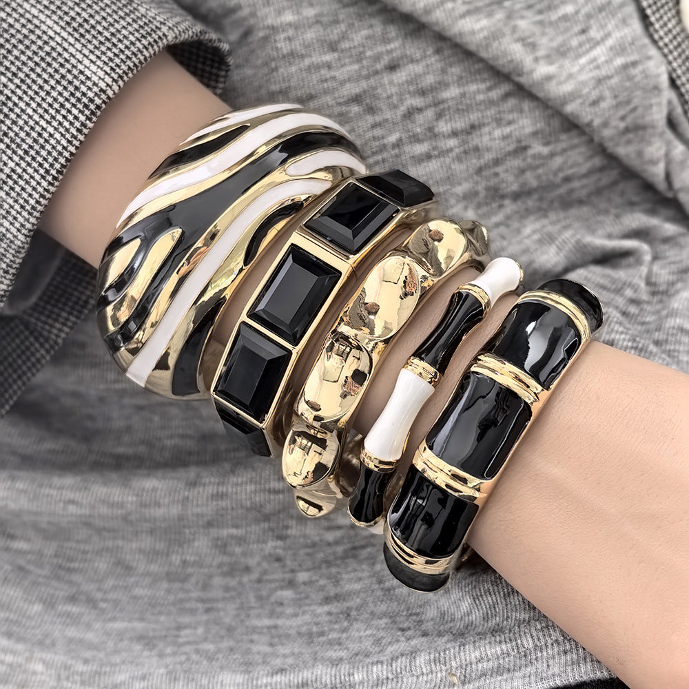 Trendy Wide Enamel Bangle - DippedShop Wholesale - #2931