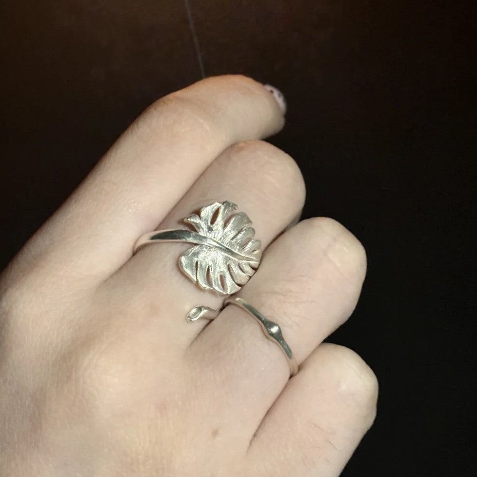 Monstera Leaf Adjustable Ring - DippedShop Wholesale - #4067