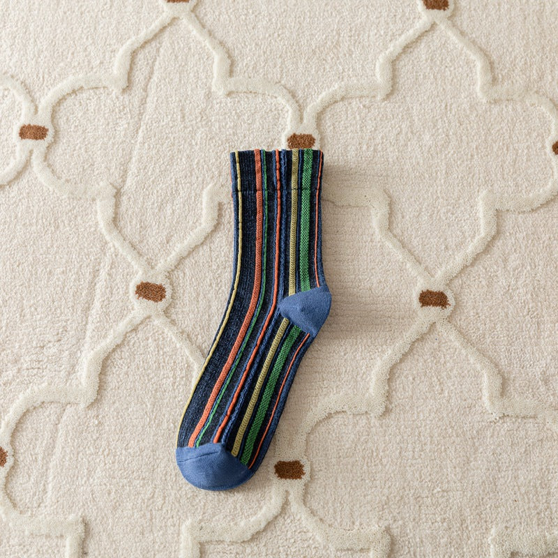 Striped Breathable Crew Socks - DippedShop Wholesale - #7123
