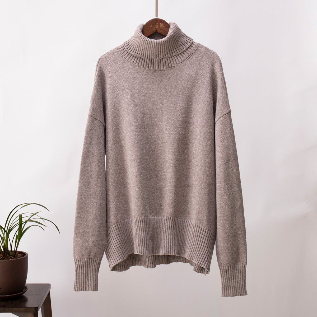 High Collar Loose Sweater - DippedShop Wholesale - #2707