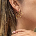 Vintage Gold Flower Dangle Earrings - DippedShop Wholesale - #2307