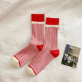 Simple Color Block Striped Soft Slouchy Socks 6W8FSO713