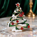 Enamel Rhinestone Snowy Christmas Tree Brooch 6W6JPB61