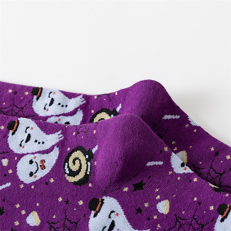 Pumpkin Ghost Print Socks - DippedShop Wholesale - #0627