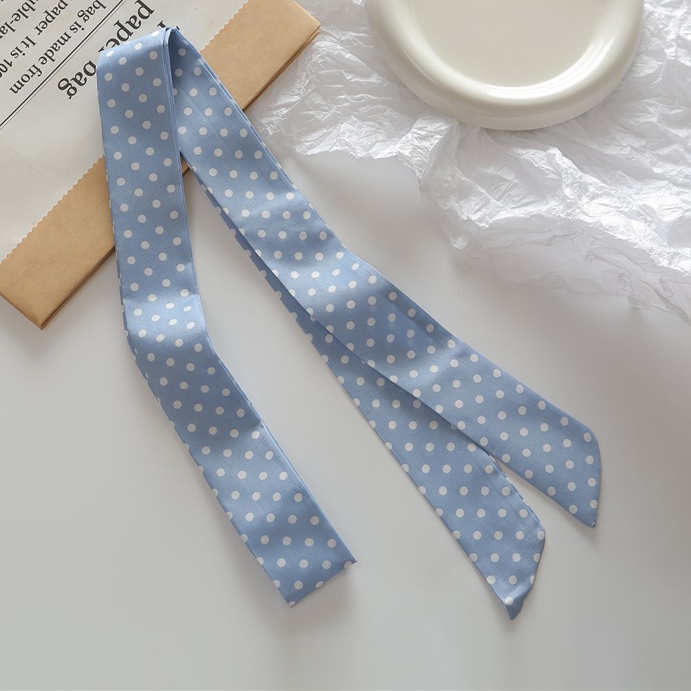 Fashion Polka Dots Narrow Soft Silk Scarf MK2BLW6W6NSI63