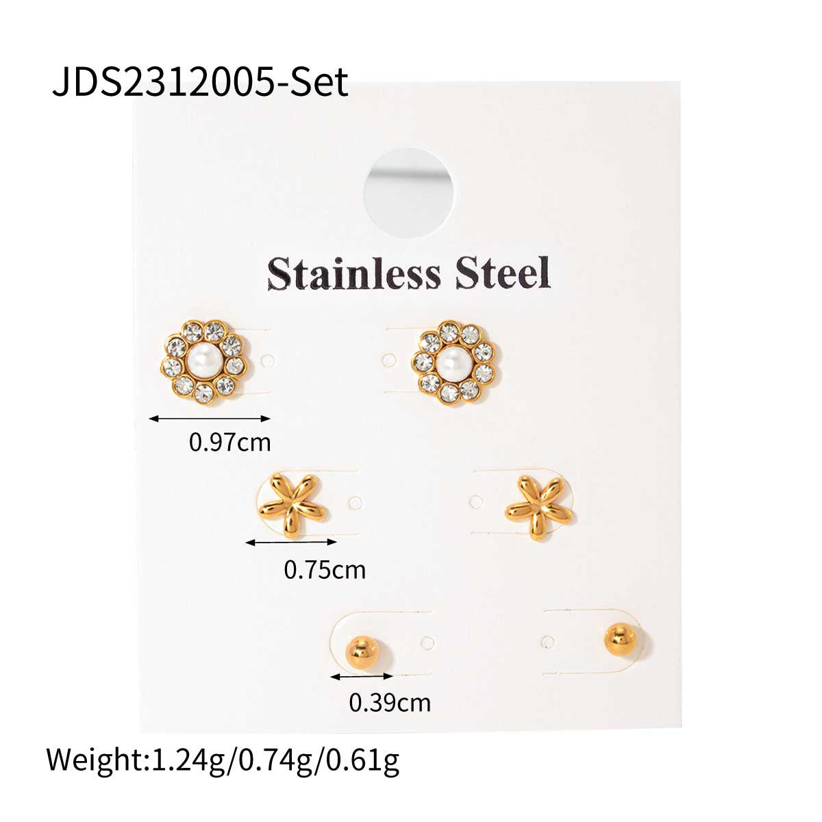 Gold Plated Rhinestone Hoops - DippedShop Wholesale - #6099