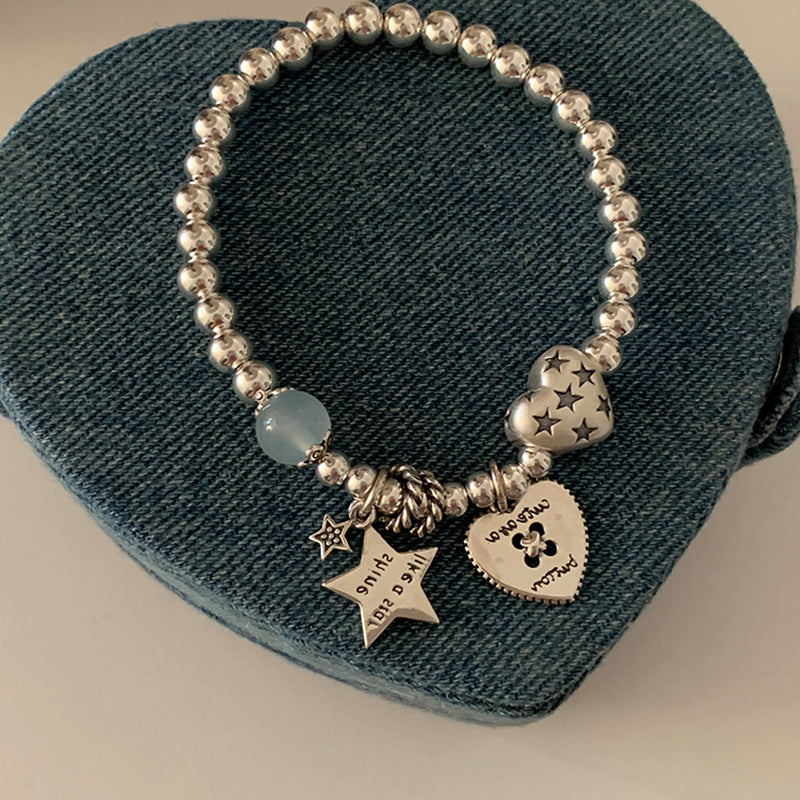 Heart Star Charm Bracelet - DippedShop Wholesale - #4531