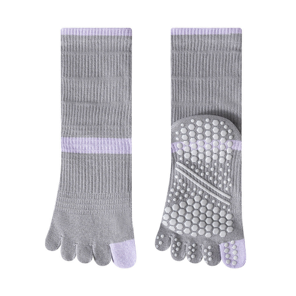 Color Contrast Non-Slip Pilates Yoga Grip Toe Socks 6W8FSO865