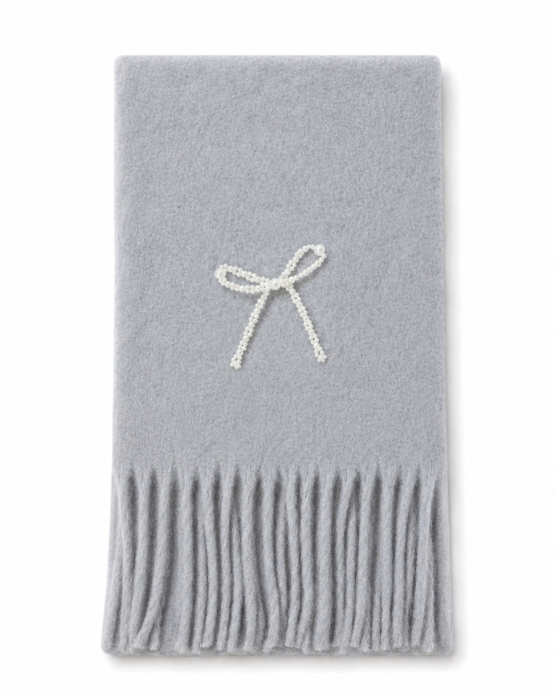 Elegant Pearl Bowknot Warm Tassel Scarf 6W6NSC128
