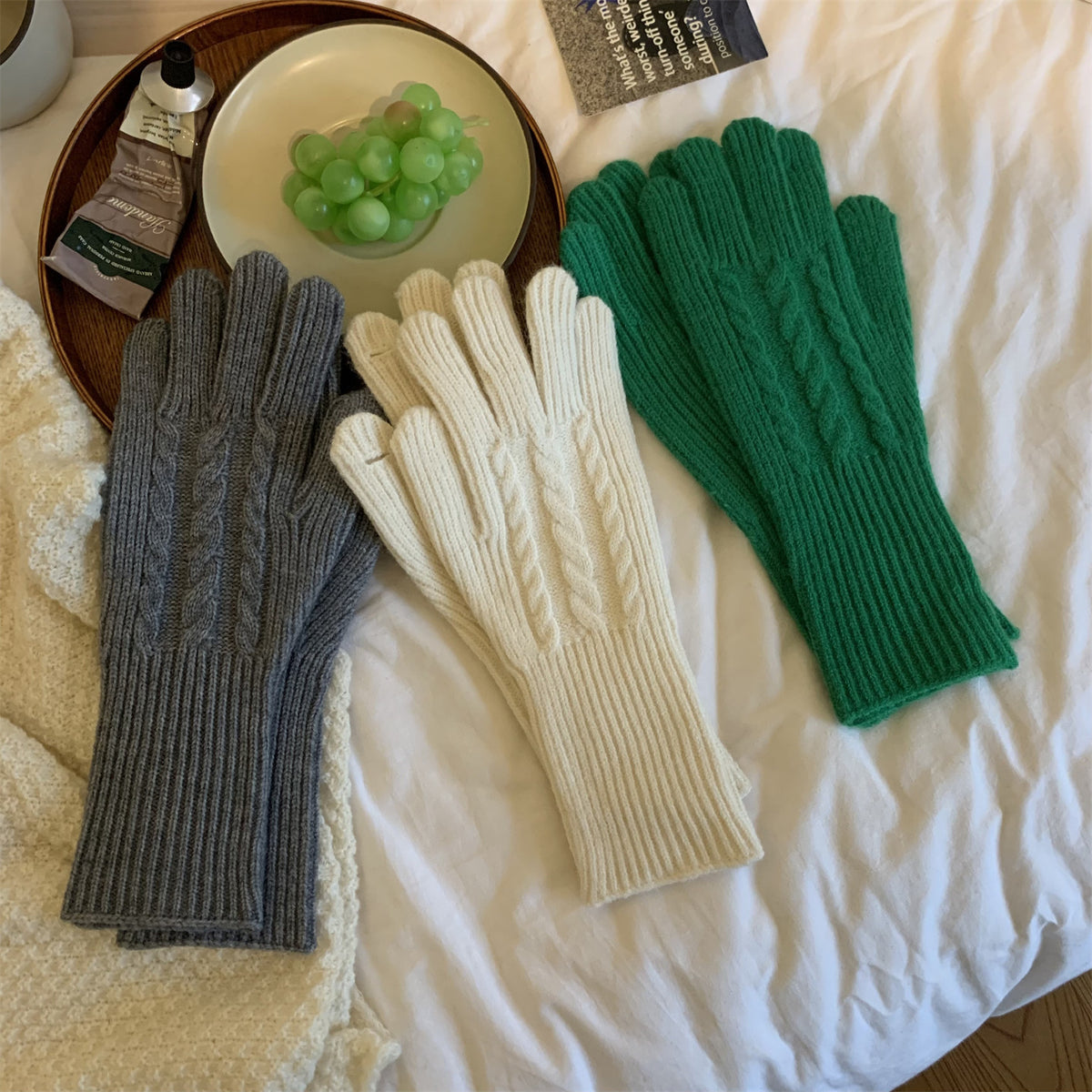 Winter Cable Knit Gloves - DippedShop Wholesale - #4099