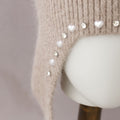Pearl Rhinestone Angora Trapper Beanie 6W6HAT698