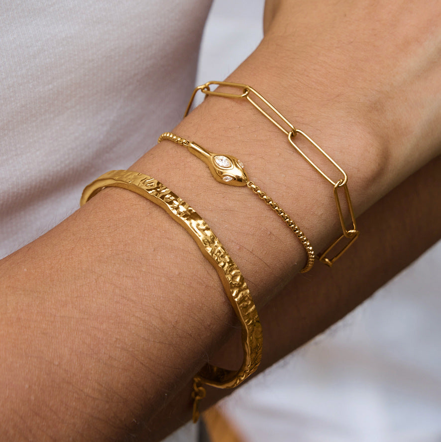 Minimalist Gold Plated Chain Bracelets 6W6JBR485