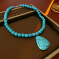 Boho Style Droplet Pendant Beads Choker Necklace 6W6JNC965