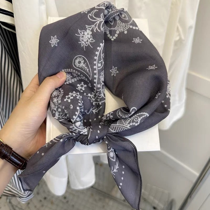 Chic Floral Print Square Silk Scarf 6W6NSI189