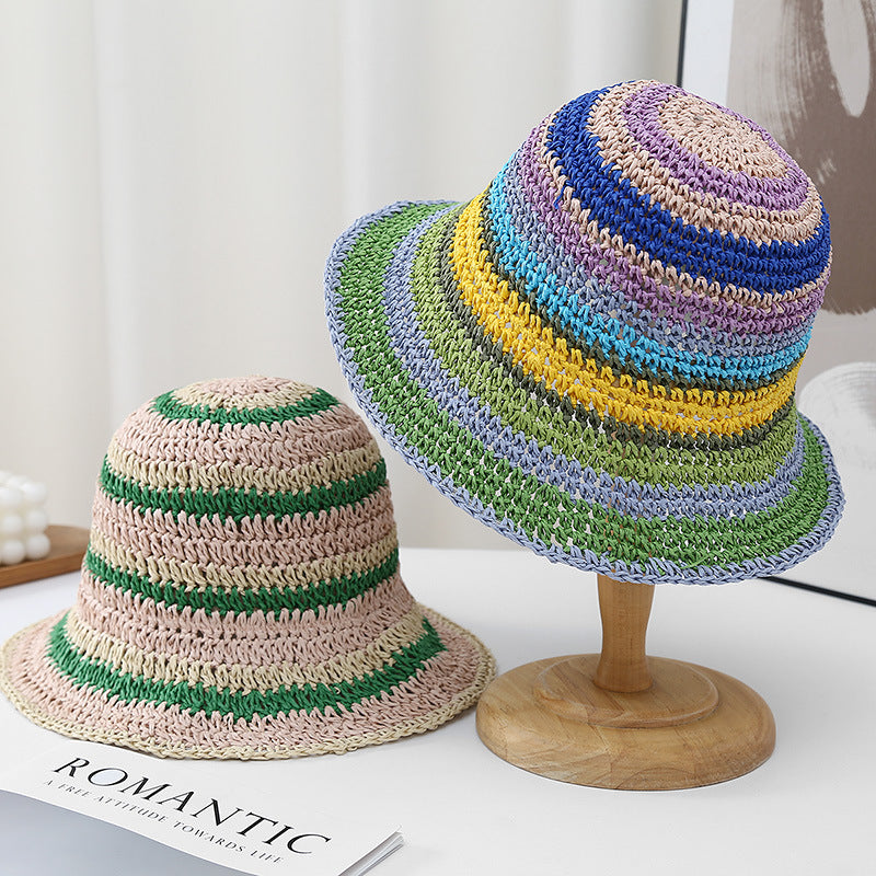 Color Block Beach Hat - DippedShop Wholesale - #7379
