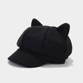 Cute Cat Ears Solid Color Warm Newsboy Hat 6W6HAT528