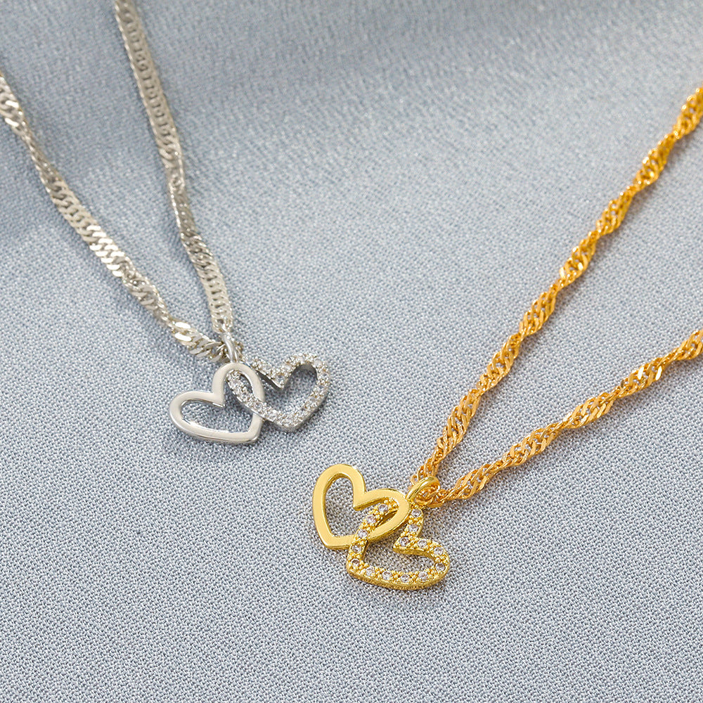 Rhinestone Heart Sparkling Anklet DPJA24