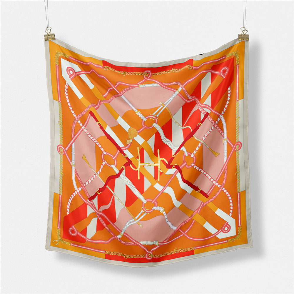 Fashion Abstract Print Versatile Square Silk Scarf 8BW6NSI14