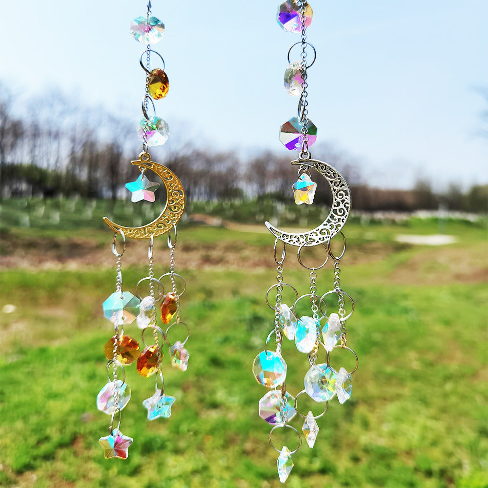 Star Moon Suncatcher Chain - DippedShop Wholesale - #6467