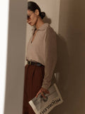 Lapel V-Neck Sweater - DippedShop Wholesale - #1555