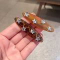 Vintage Leopard Amber Star Rhinestone Hair Clip 6W6HPN105