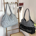 Letter Embroidery Drawstring Tote Bag - DippedShop Wholesale - #8739