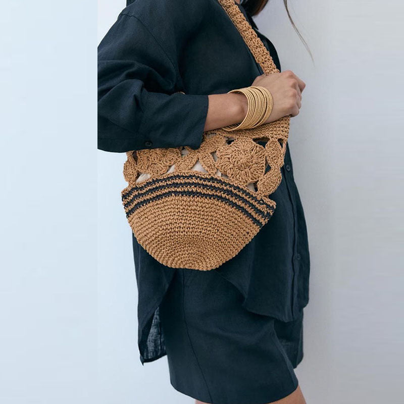 Woven Floral Underarm Bag - DippedShop Wholesale - #8499