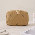 Minimalist Solid Color Quilt Shell Cosmetic Bag 6S5CO118