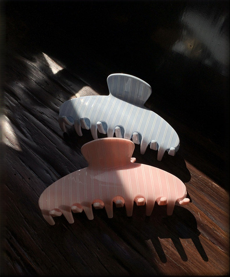 Elegant Striped Color Block Acetate Hair Claw 8AS6HCP276L