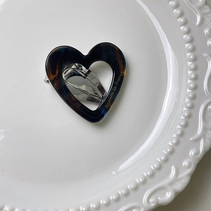 Trendy Hollow Heart Acetate Hair Clips 6W6HCP1208
