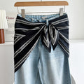 Minimalist Striped Cashew Waist Belt Silk Scarf MK2BLW6W6NSI70