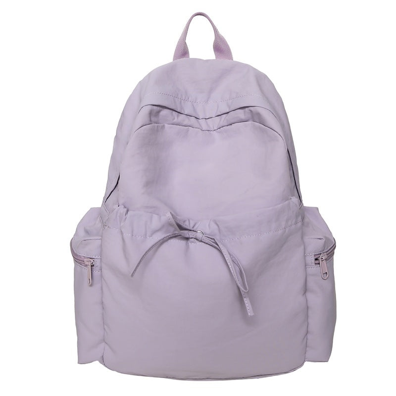 Sweet Solid Color Bowknot Large Capacity Backpack 6S10BBG1449