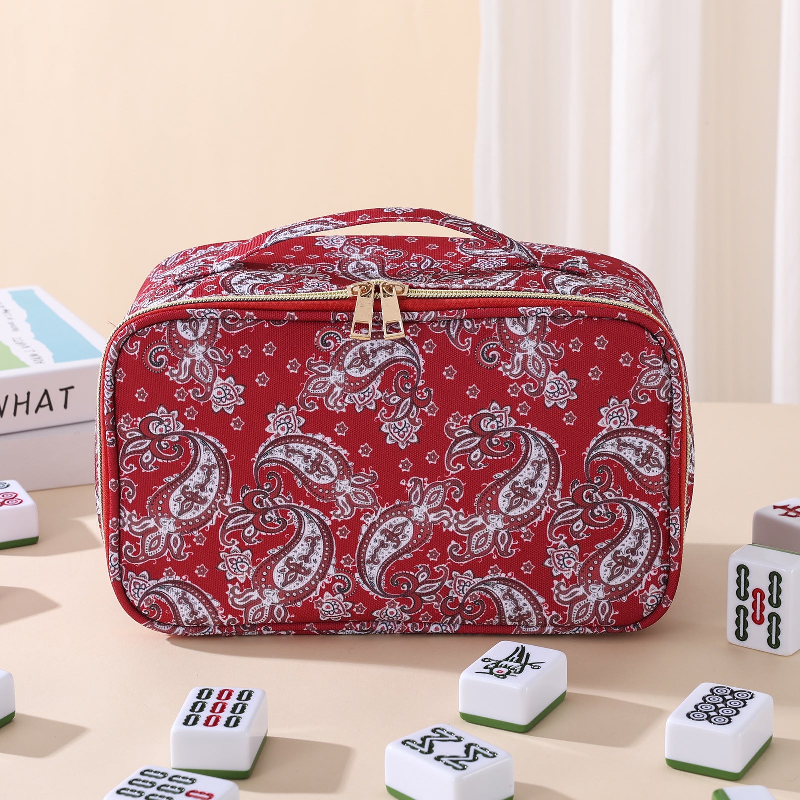 Vintage Floral Print Large Capacity Makeup Bag 6S10BOB1038