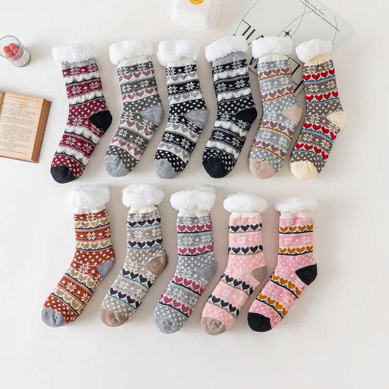 Random Color Sherpa Lined Christmas Socks MK2BLW6W8FSO900