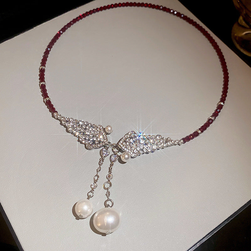 Stylish Irregular Cross Pearl Necklace 6W6JNC976