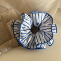 Trendy Double Layered Striped Elastic Scrunchies MK2BW6W6HSR89