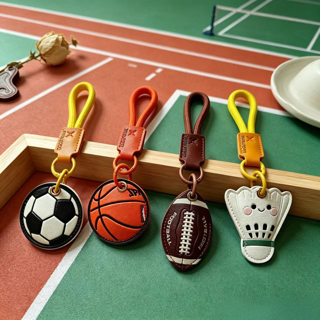 Leather Soccer Ball Keychain - DippedShop Wholesale - #9827