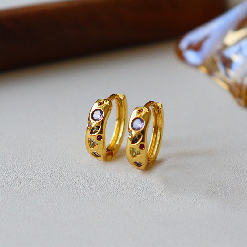 Vintage Gold Hoop Earrings - DippedShop Wholesale - #8355