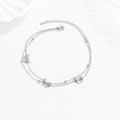 Trendy Bowknot Gold Plated Layered Chian Anklet 8ZA6JAB09