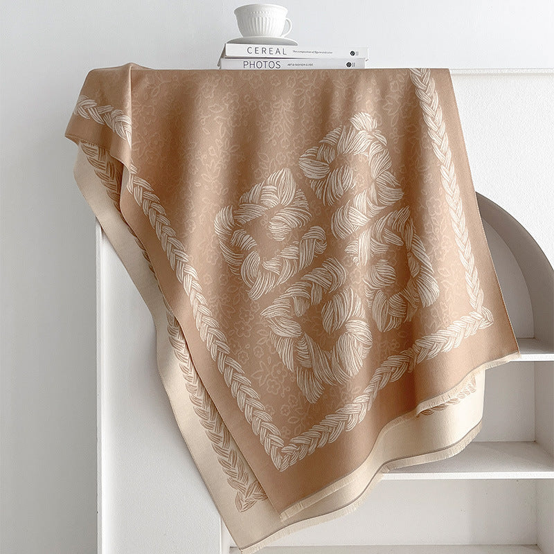 Reversible Jacquard Shawl Scarf - DippedShop Wholesale - #8099